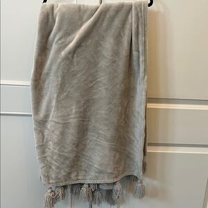Nordstrom Soft Gray Throw with Tassel Detail